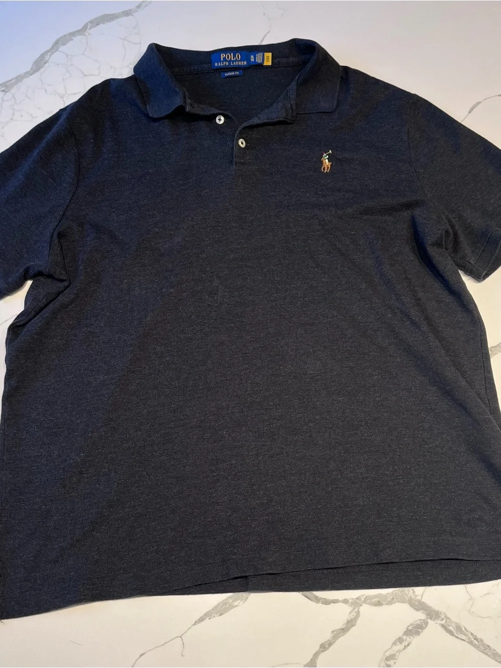 Polo by Ralph Lauren Men's Dark Grey Polo Shirt
